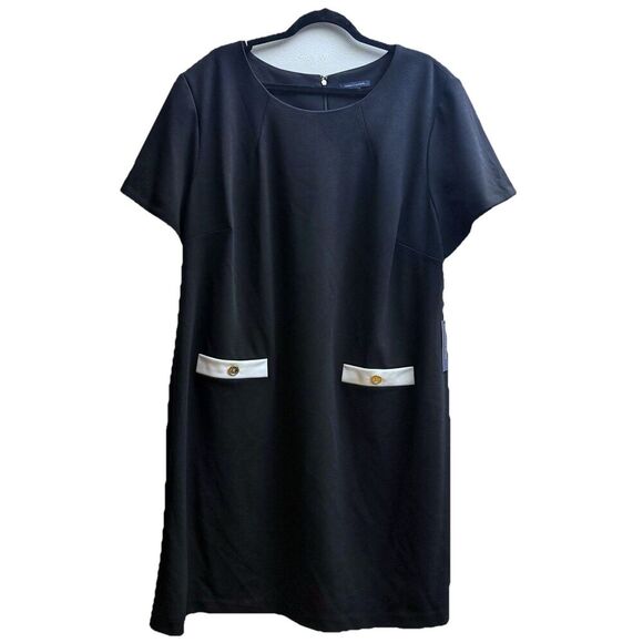 NWT Tommy Hilfiger Black Women's Shift Dress, Size 22W Career Business Work Prep - Picture 1 of 12